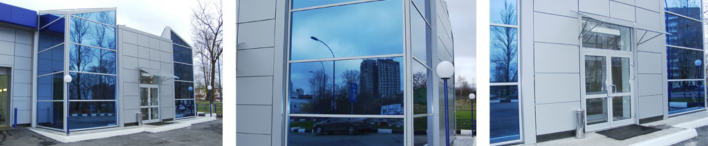 Остекление фасадов магазинов большими стеклопакетами Ногинск